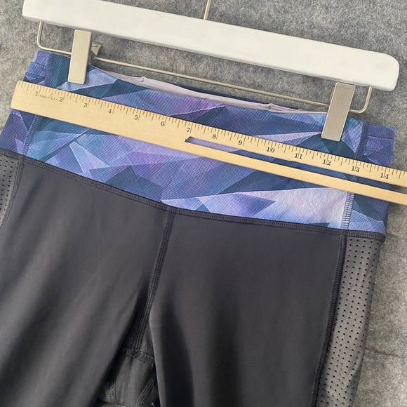 Lululemon Leggings 6 Black Pretty Prism Var City Crop High Rise Mesh - Picture 9 of 16
